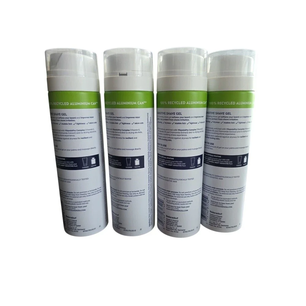 Nivea Men Sensitive Skin Shaving Gel 7oz (4 Pack)